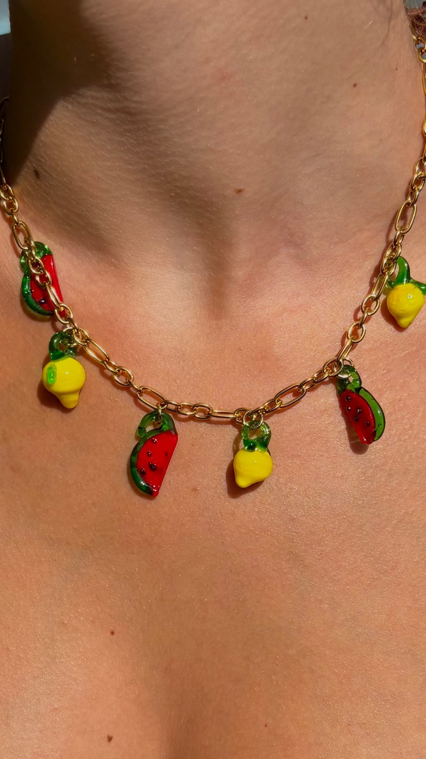 Collier citron pastèque