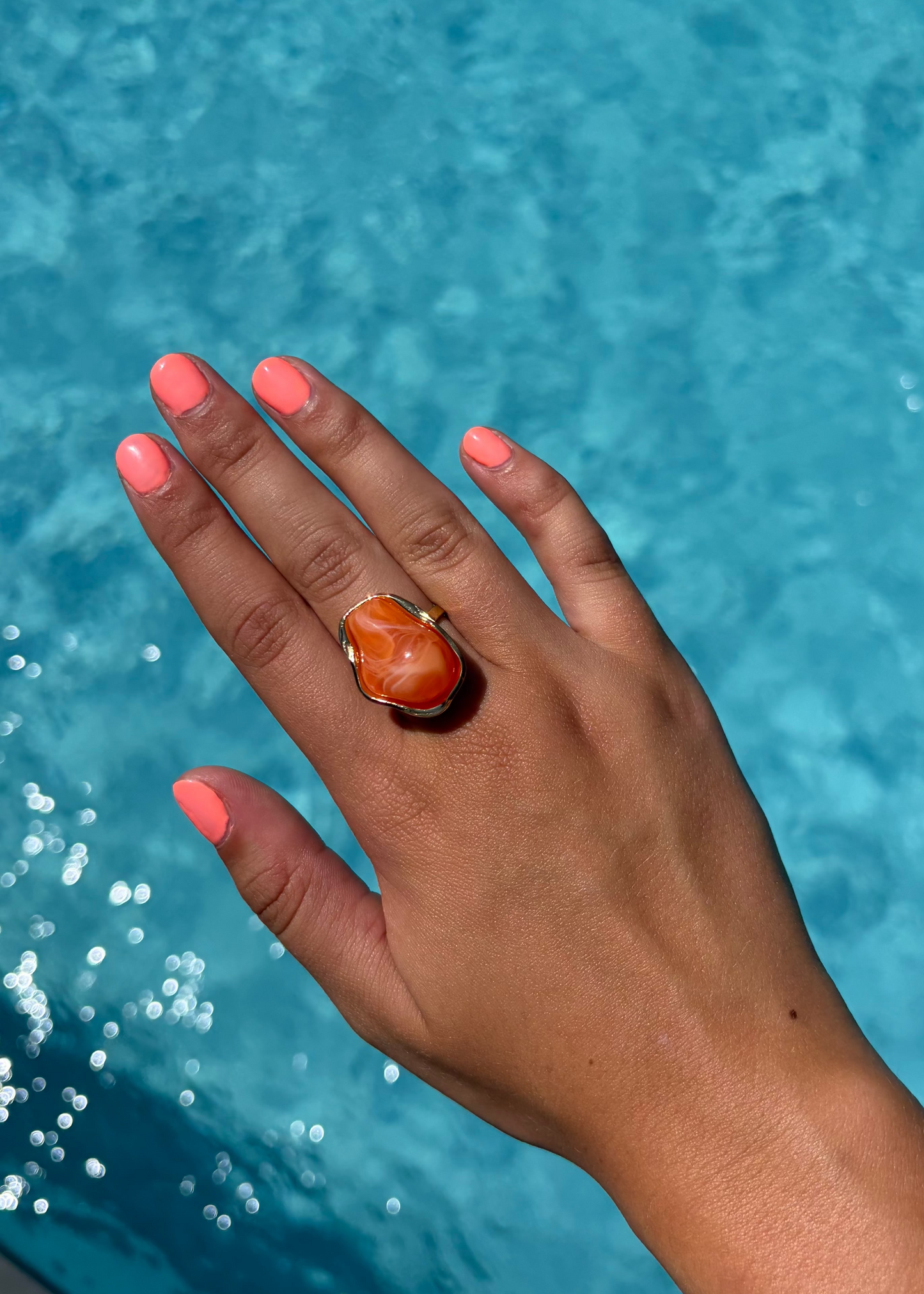 Bague pierre de d'orange