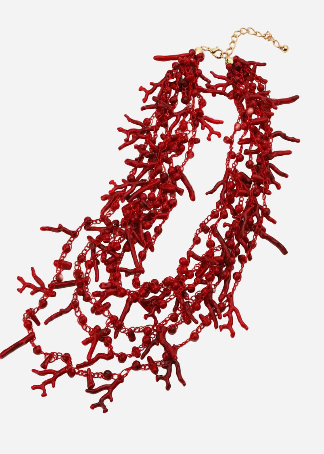 Collier coquillage rouge