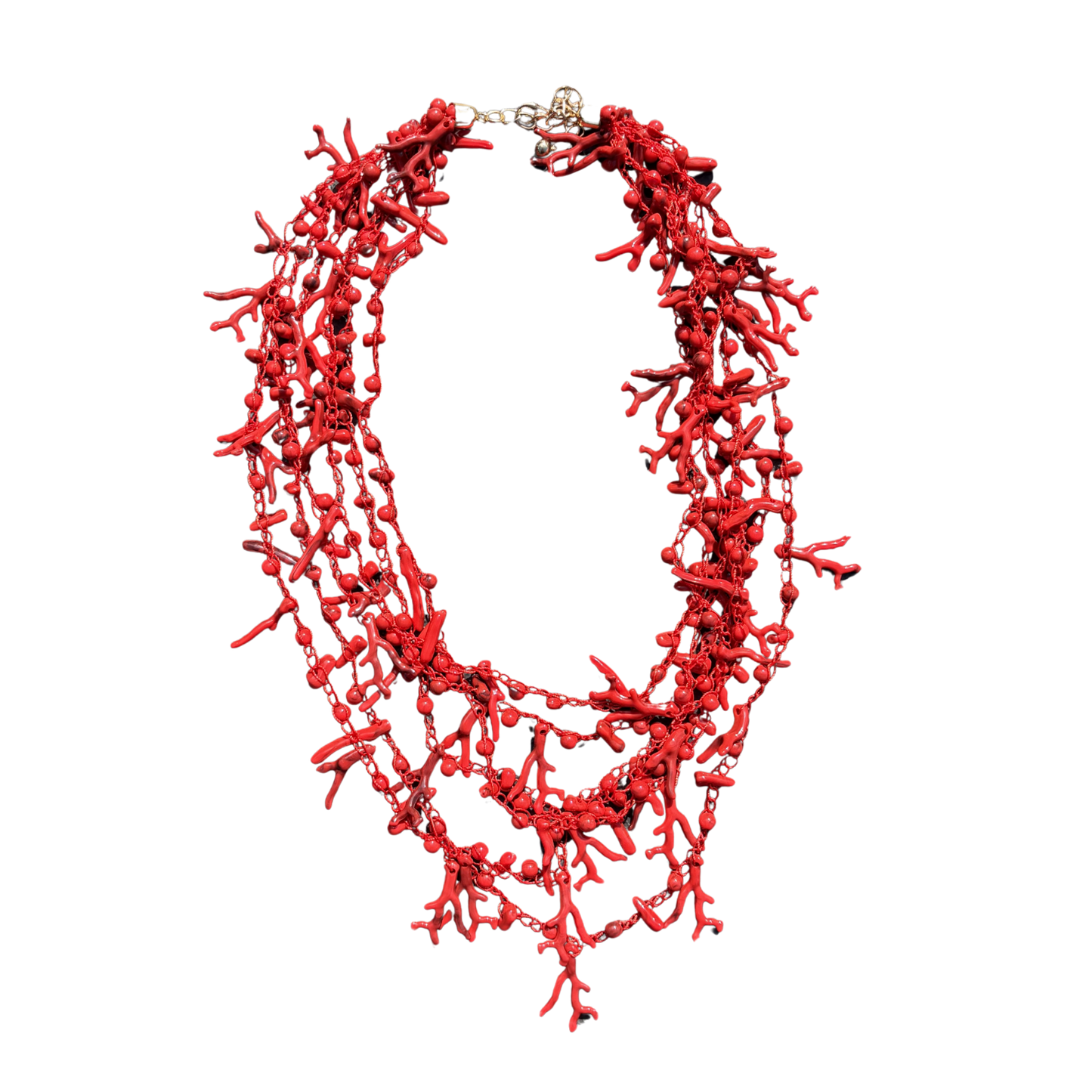 Collier coquillage rouge