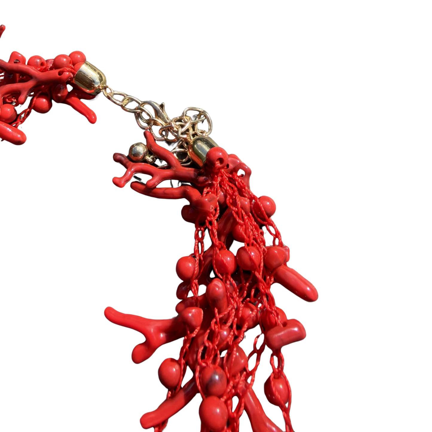 Collier coquillage rouge