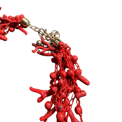 Collier coquillage rouge