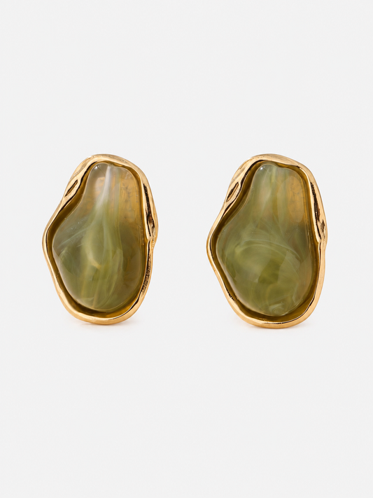 Boucle d'oreille pierre de pistache