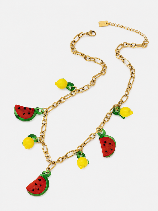 Collier citron pastèque
