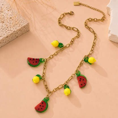 Collier citron pastèque