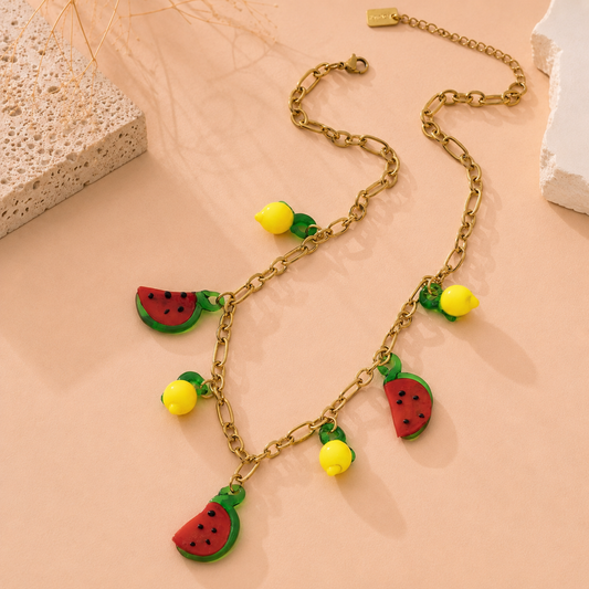 Collier citron pastèque