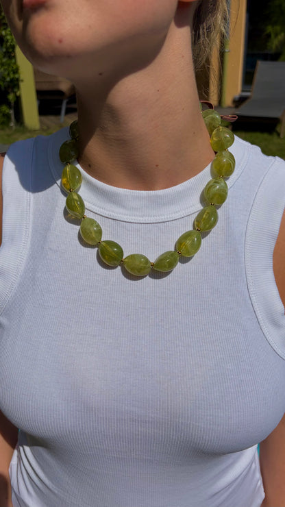 Collier pierre de pistache