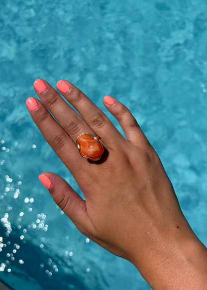 Bague pierre de d'orange