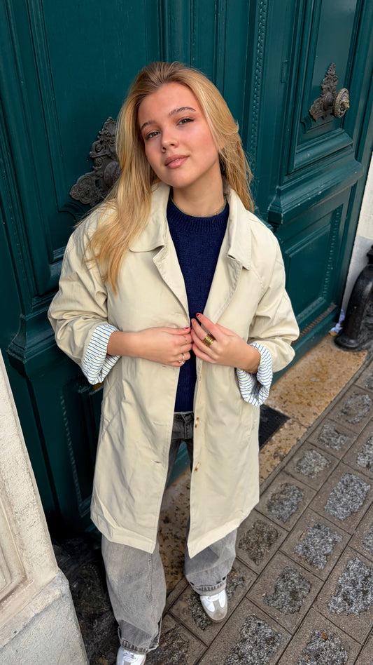 Trench mi-long beige