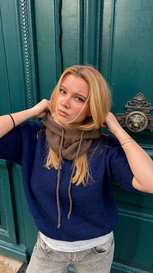 Cagoule en coton marron