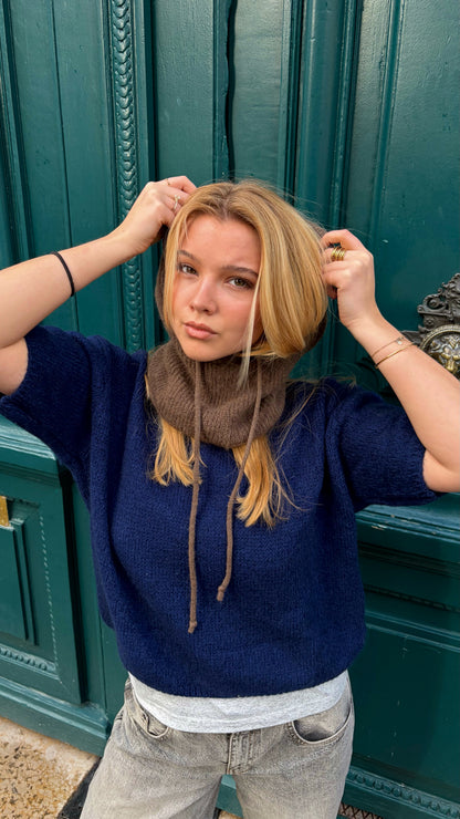 Cagoule en coton marron