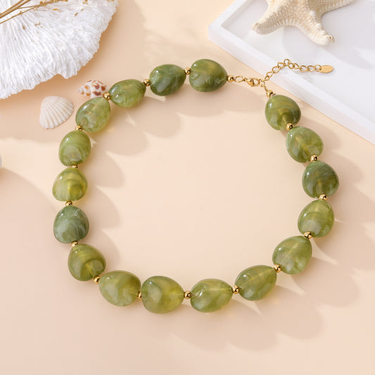 Collier pierre de pistache